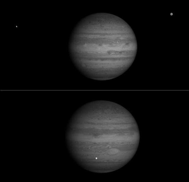 NASA image: Jupiter and Europa in Near Infrared