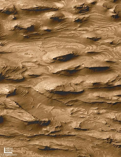 NASA image: Layered Outcrops of Far West Candor Chasma