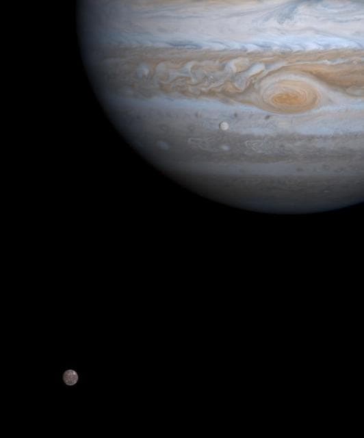 NASA image: Europa and Callisto under the Watchful Gaze of Jupiter