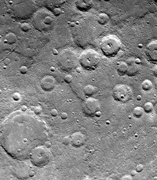 NASA image: Densely Cratered Region