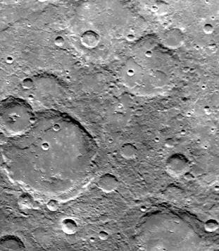 NASA image: Small Craters Peppering South Polar Region