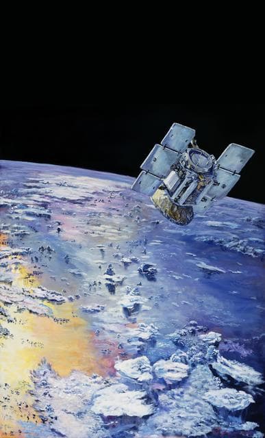CloudSat in Orbit Around Earth Artist Concept