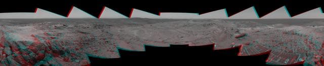 NASA image: Looking Back at Spirit Trail to the Summit Stereo
