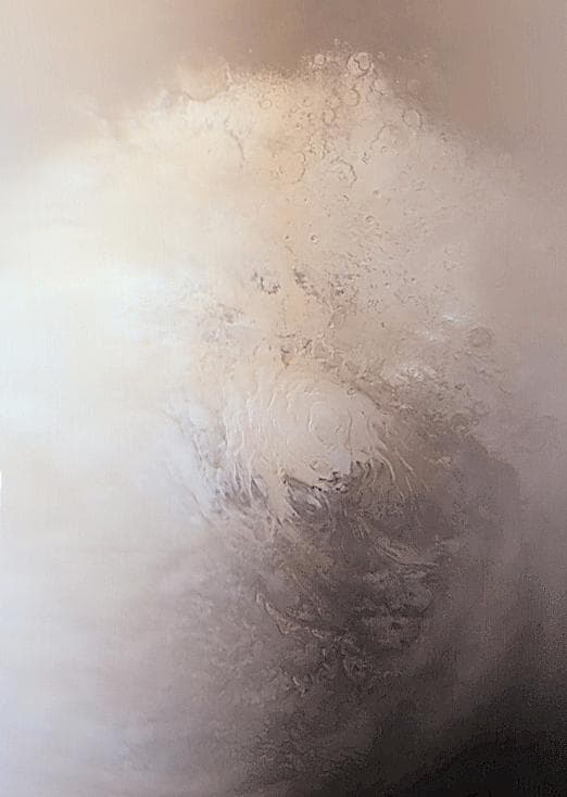 NASA image: Springtime on the Martian South Polar Cap