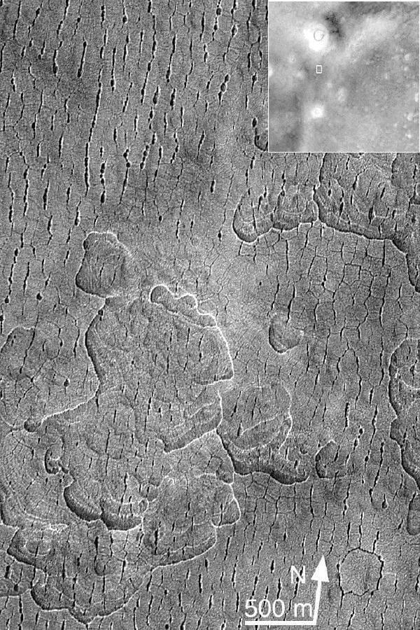 NASA image: Fractures/Pits in Northern Plains Utopia Plains: 44.9 N, 274.7 W