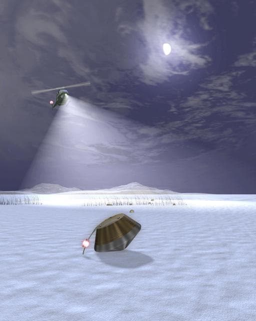 Sample Return Capsule Landing Artist Concept