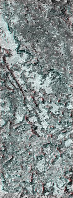 NASA image: Northern Terra Meridiani Rocks and Cliffs in 3-D