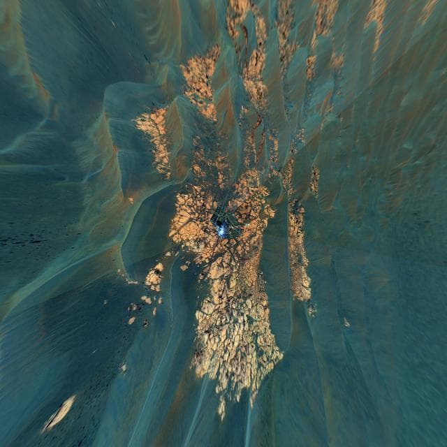 NASA image: Bird-Eye View of Opportunity at Erebus Vertical