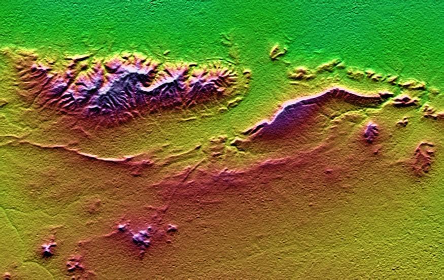 NASA image: SRTM Colored and Shaded Topography: Haro and Kas Hills, India