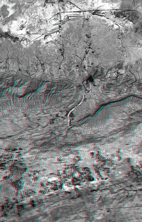 NASA image: SRTM Anaglyph: Haro and Kas Hills