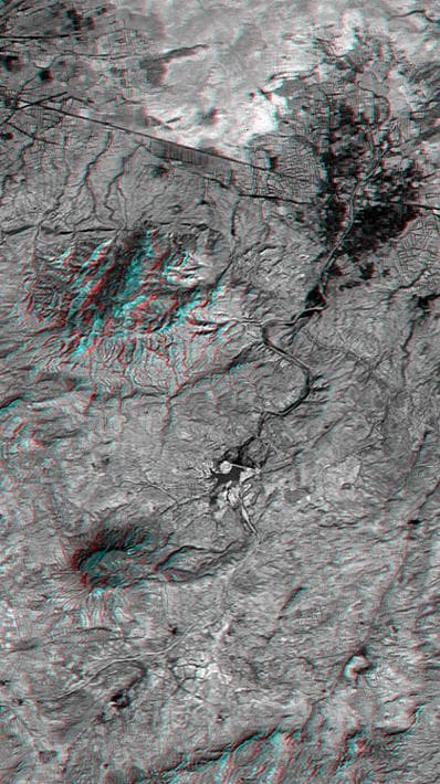 NASA image: SRTM Anaglyph: Northwest of Bhuj, India