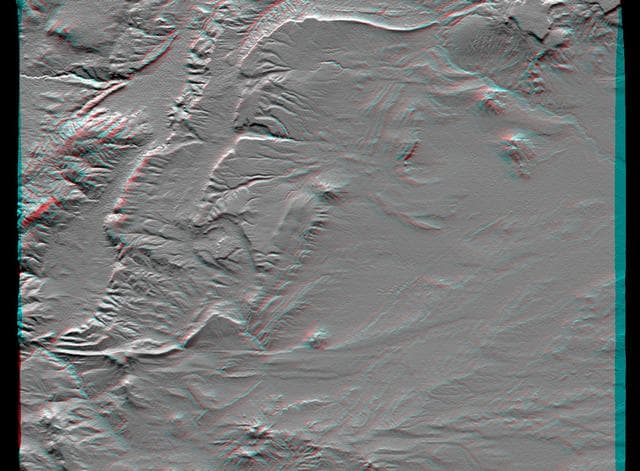 NASA image: SRTM Anaglyph: Near Zapala, Argentina