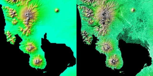 NASA image: Shaded Relief with Height as Color, Manila Bay, Philippines