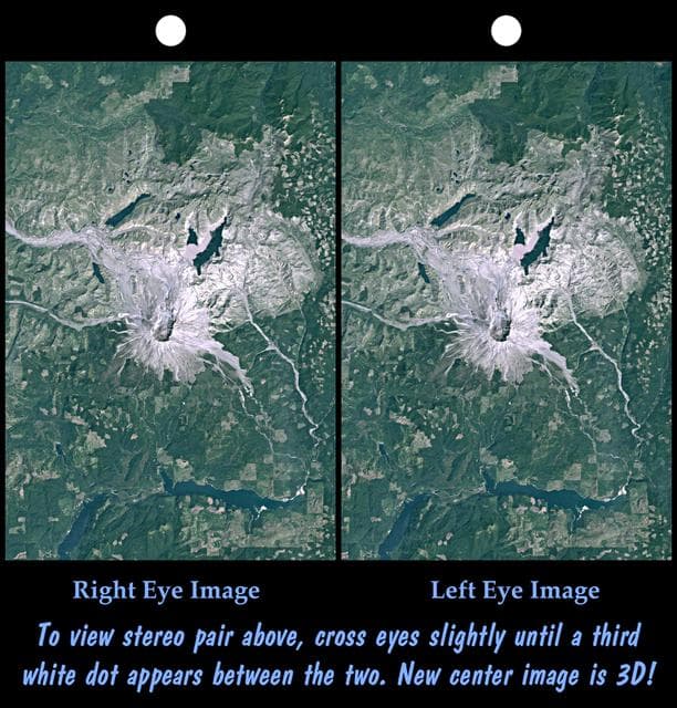 NASA image: Stereo Pair, Mount St Helens, Washington State