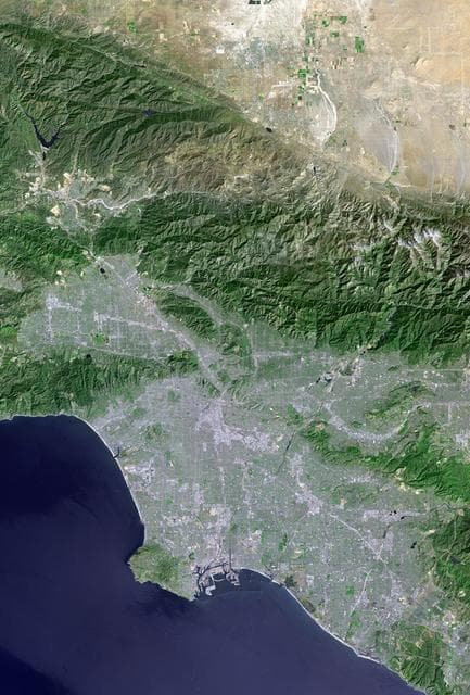 NASA image: Landsat with SRTM Shaded Relief, Los Angeles and Vicinity from Space