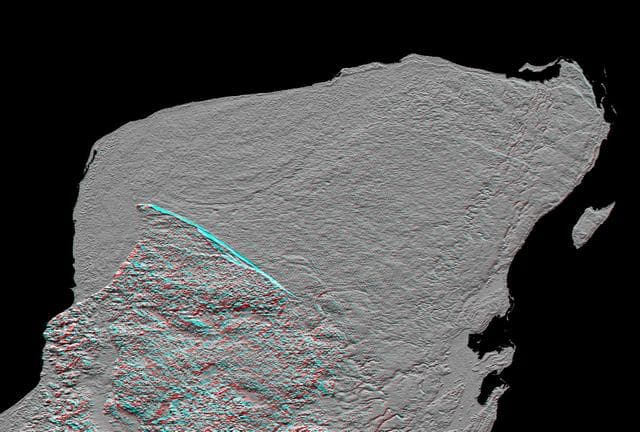 NASA image: Anaglyph, Yucatan Peninsula, Mexico
