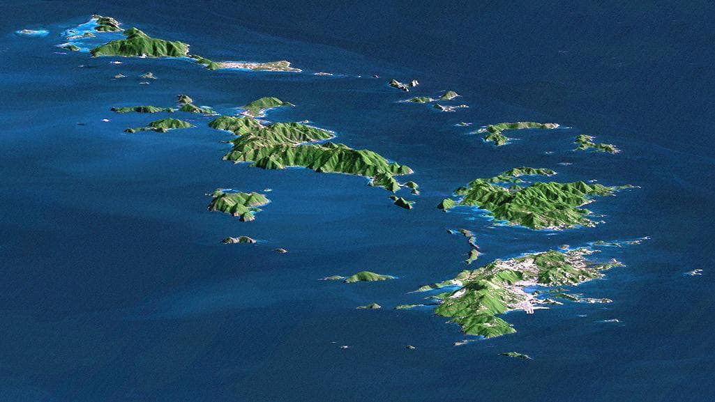 NASA image: SRTM Perspective with Landsat Virgin Islands, Carribean