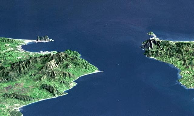 NASA image: Strait of Gibraltar, Perspective with Landsat Image Overlay