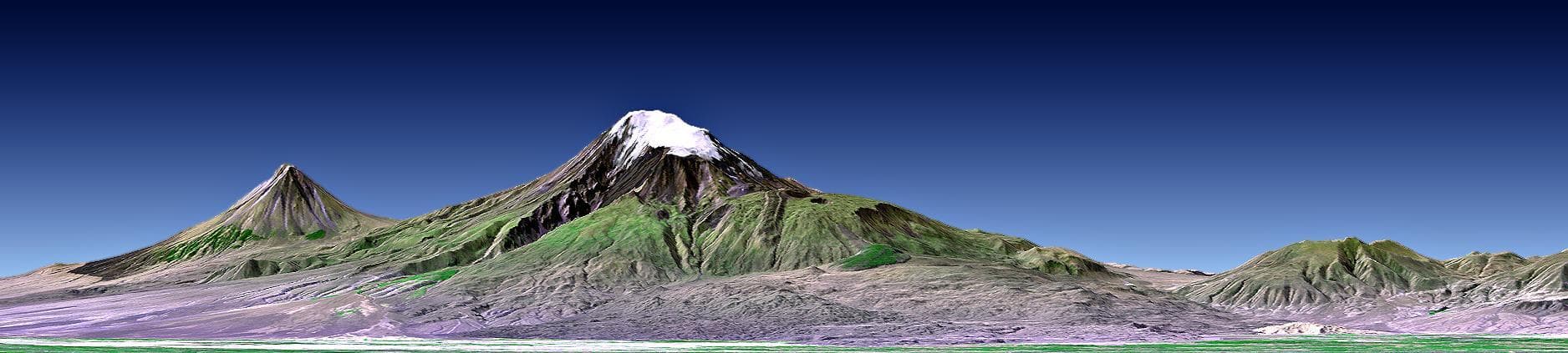 NASA image: Mount Ararat, Turkey, Perspective with Landsat Image Overlay