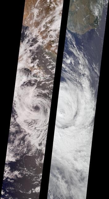 NASA image: Tropical Storms Bud and Dera