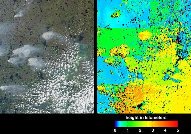 NASA image: Fire in the Land of 100,000 Lakes