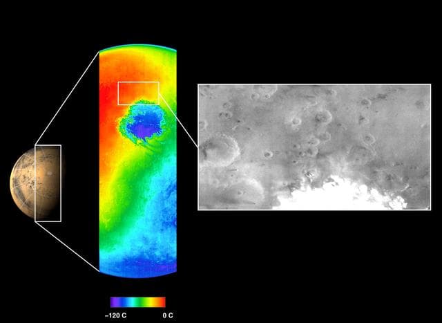 NASA image: First THEMIS Infrared and Visible Images of Mars