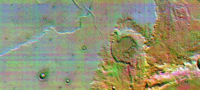 NASA image: Color Infrared, Terra Sirenum
