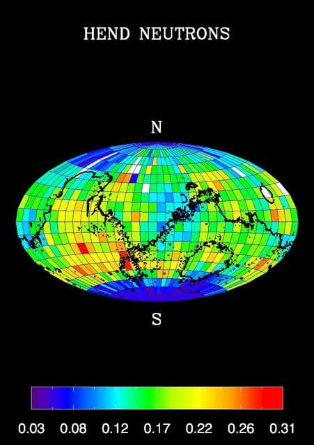 NASA image: Global Map, High-Energy Neutrons
