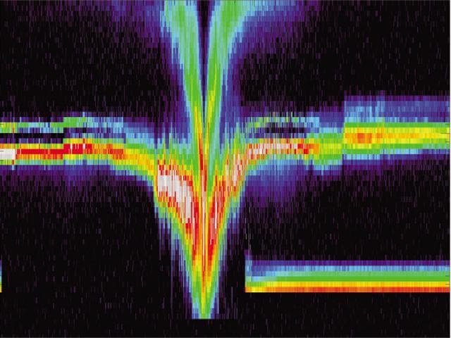 NASA image: Comet Borrelly Slows Solar Wind