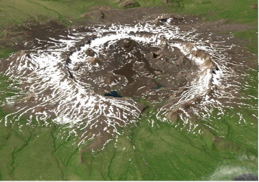 Perspective View of Umnak Island, Aleutian Islands, Alaska #1