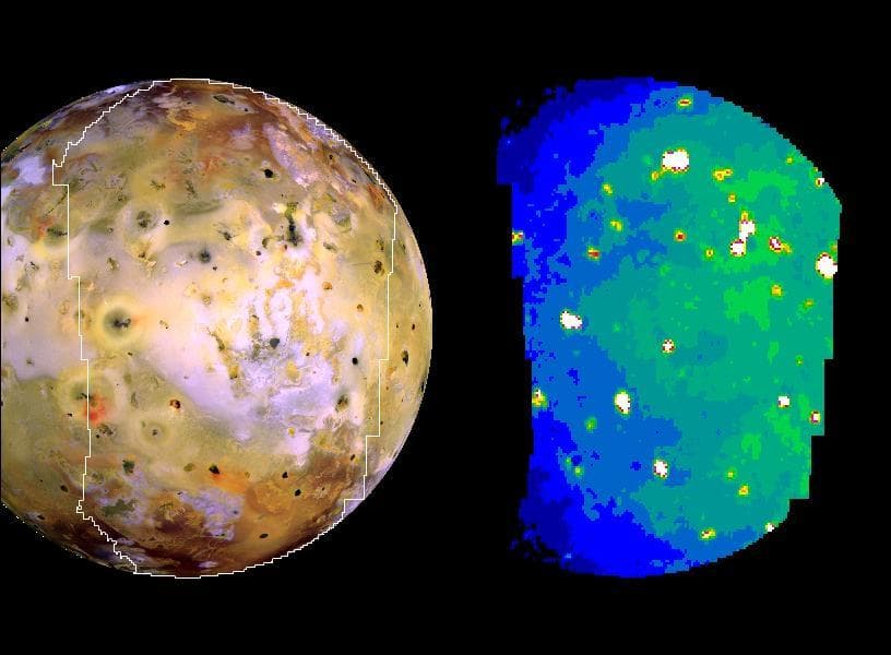NASA image: Io in Infrared with Giant Plume New Hot Spot