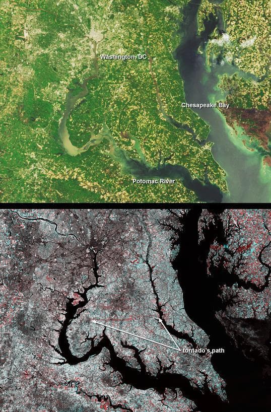 NASA image: Tornado Cuts Through La Plata, Maryland