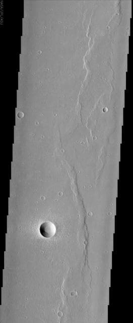 NASA image: Wrinkle Ridges and Young Fresh Crater