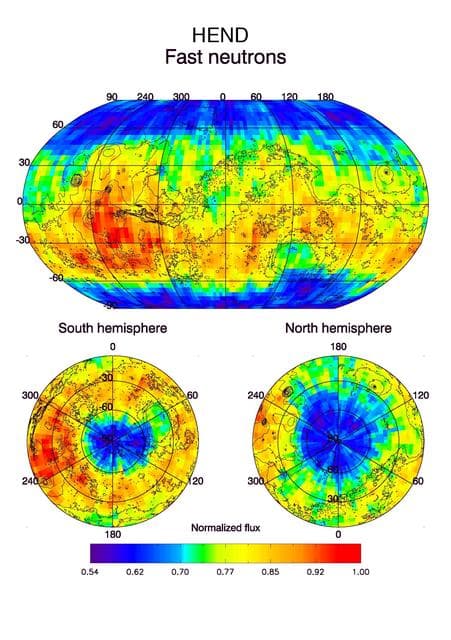 NASA image: HEND Maps of Fast Neutrons