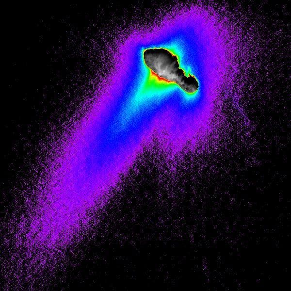 NASA image: Composite of Comet Borrelly Nucleus, Jets, Coma