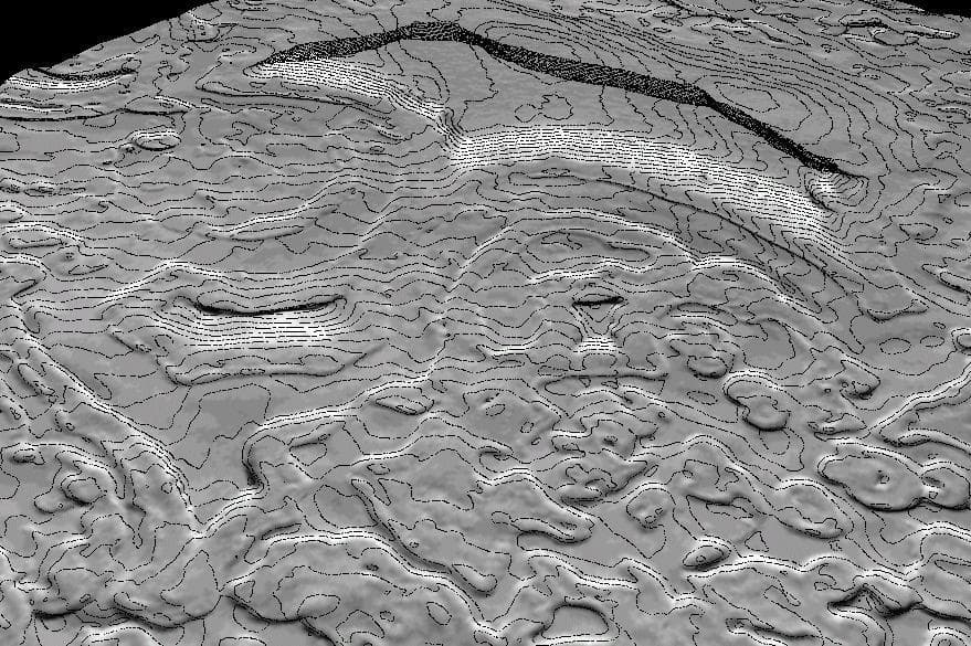 NASA image: Derived Topographic Model from Mars Global Surveyor Instruments