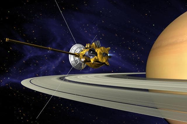 NASA image: Artists Conception of Cassini Saturn Orbit Insertion