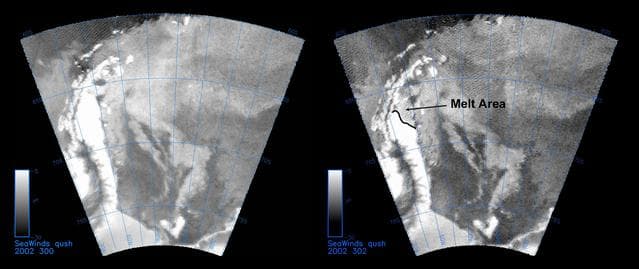 NASA image: QuikScat Captures an Early Melt