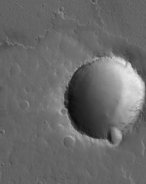 NASA image: Flow Front and Crater