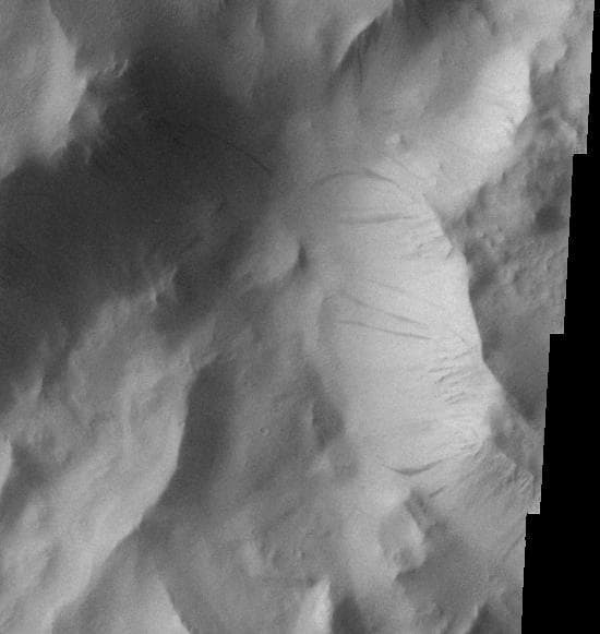 NASA image: Lycus Sulci Dust Avalanches