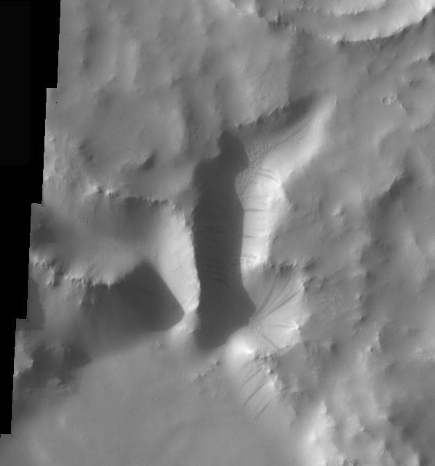 NASA image: Crater Dust Avalanches