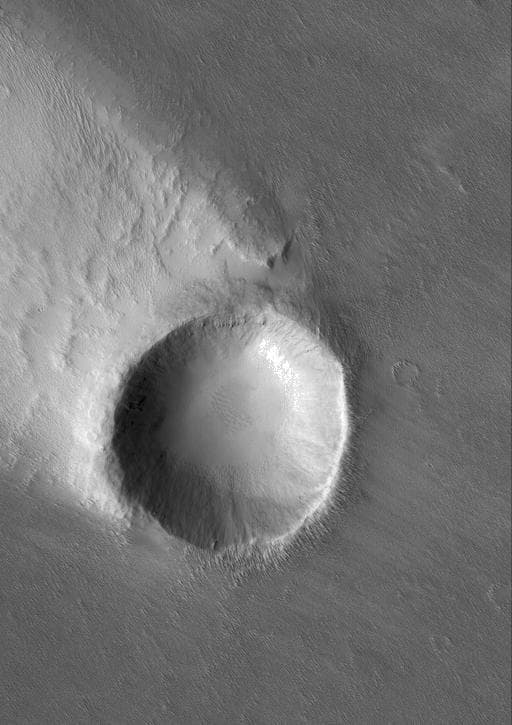 NASA image: Crater with Streak