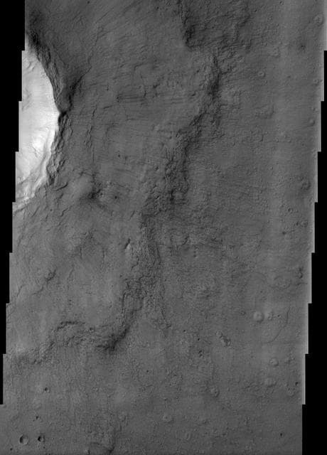 NASA image: Fluidized crater ejecta