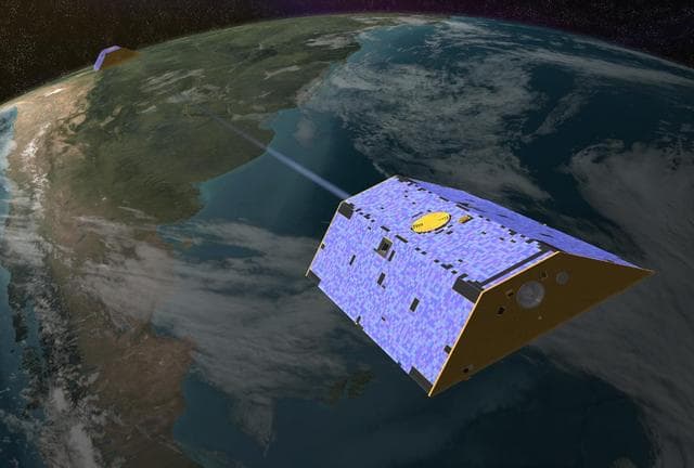 NASA image: Artist Concept of Gravity Recovery and Climate Experiment
