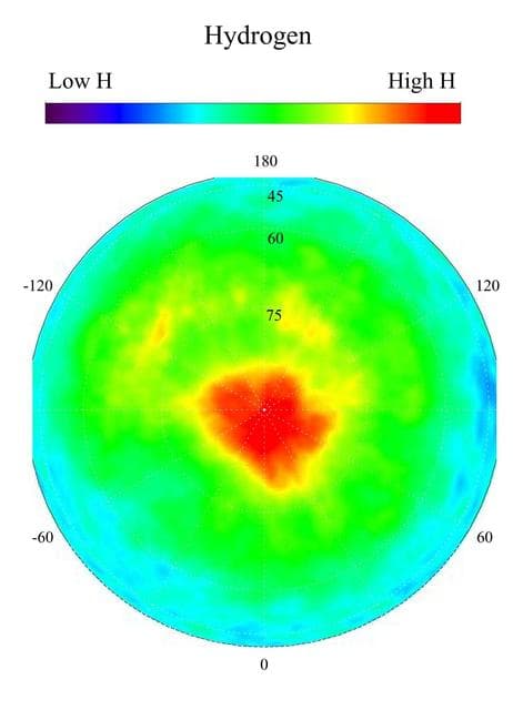 NASA image: Map of Martian Polar Hydrogen
