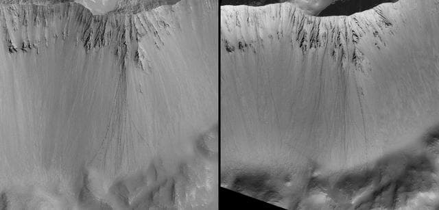 NASA image: Rolling Stones Make New Boulder Tracks