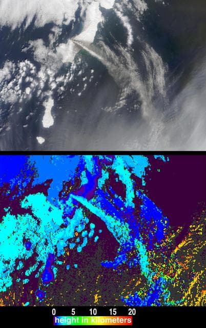 NASA image: Height and Motion of the Chikurachki Eruption Plume