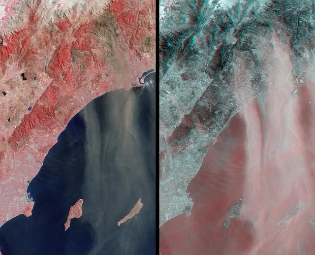 NASA image: Airborne Dust and Ash over Southern California