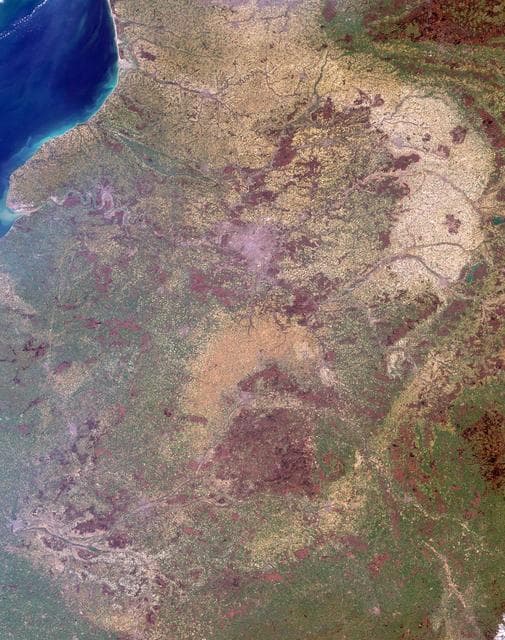 NASA image: Where on Earth...? MISR Mystery Image Quiz #18:<br .>Normandy, Poitou, Bourgogne Regions, France