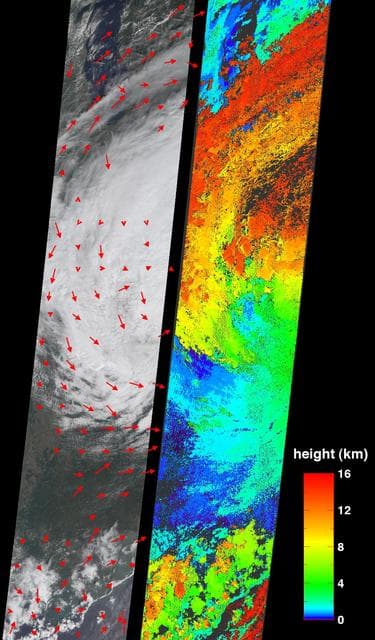 NASA image: Cloud Spirals and Outflow in Tropical Storm Katrina